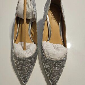 Jewel Badgley Mischka Womens Frenchie Kitten Heels Evening Pumps Size 8.5